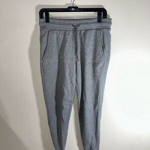 Light Gray Sweatpants with Tapered Legs and Elastic Cuffs